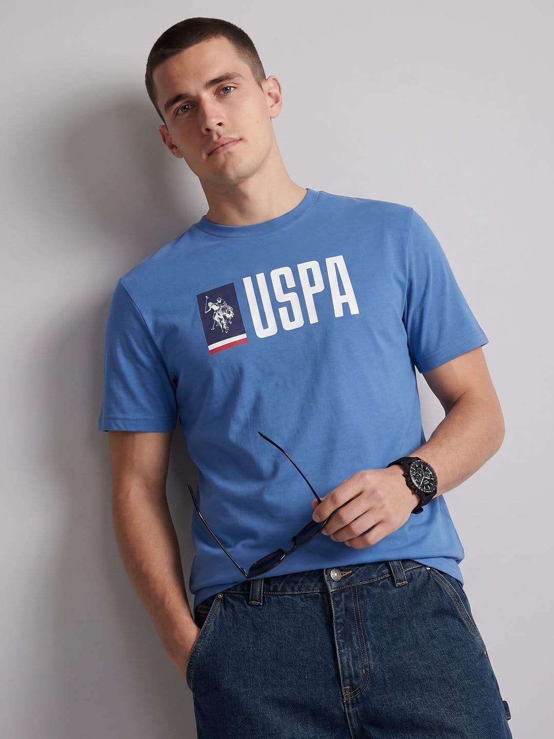 U.S. Polo Assn. Denim Co. Brand Logo Printed Pure Cotton T-shirt - view 1