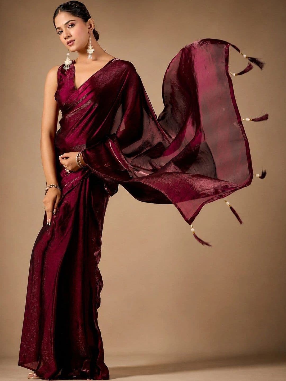 house of kk Satin Ready To Wear Saree - view 1
