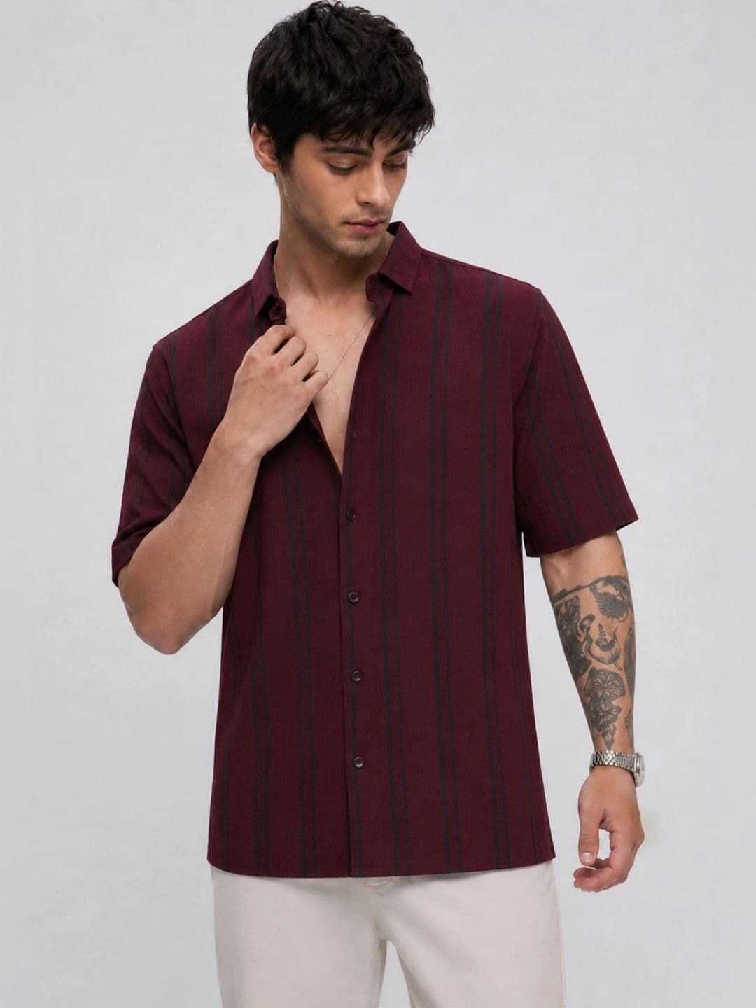 Parcel Yard Men Standard Striped Casual Shirt - view 1