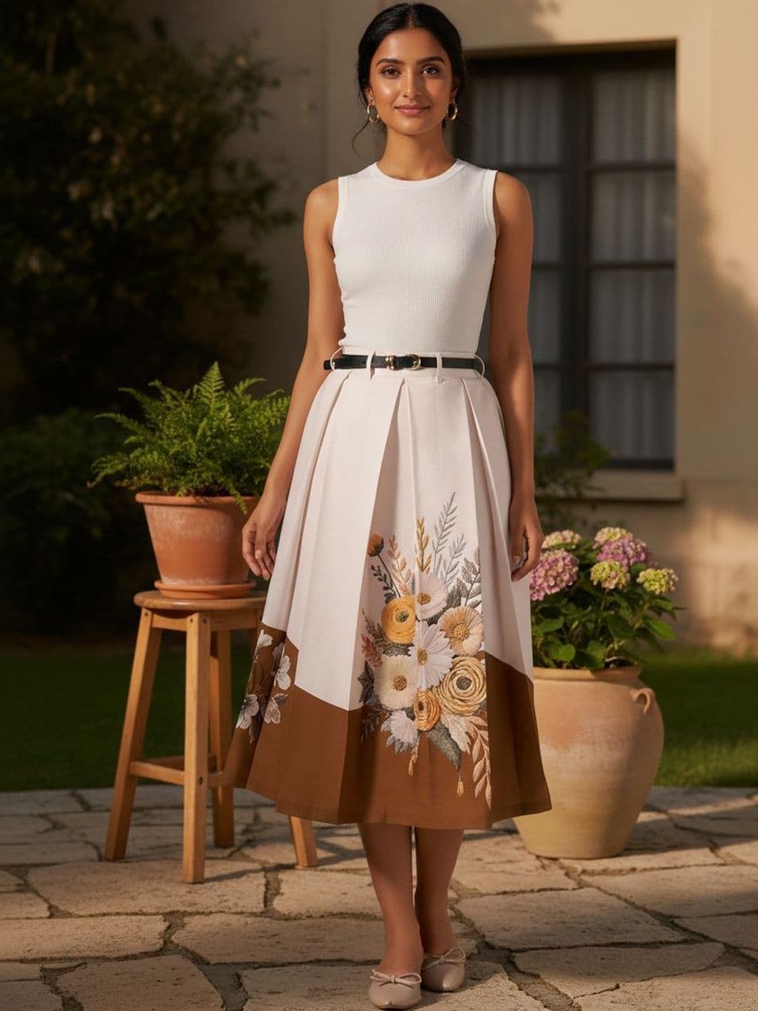 BLUE PIEGEON Women Cotton Blend Floral Midi Fashion - view 1