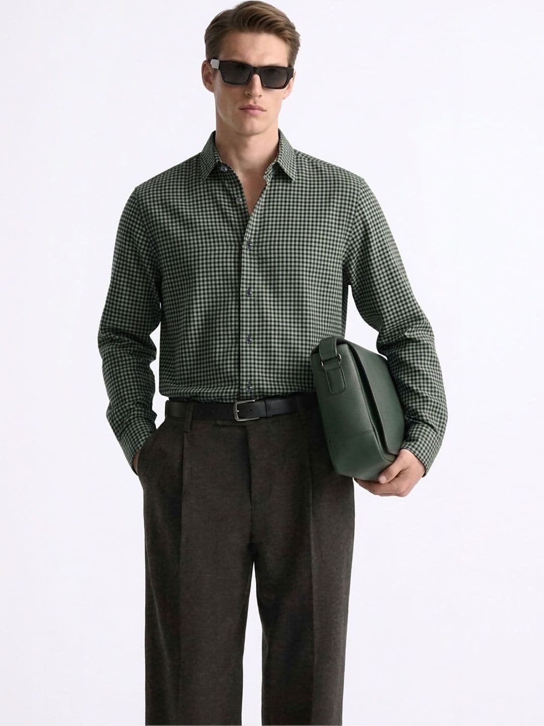 MISCHIEF MONKEY Men Classic Gingham Checks Checked Casual Shirt - view 1