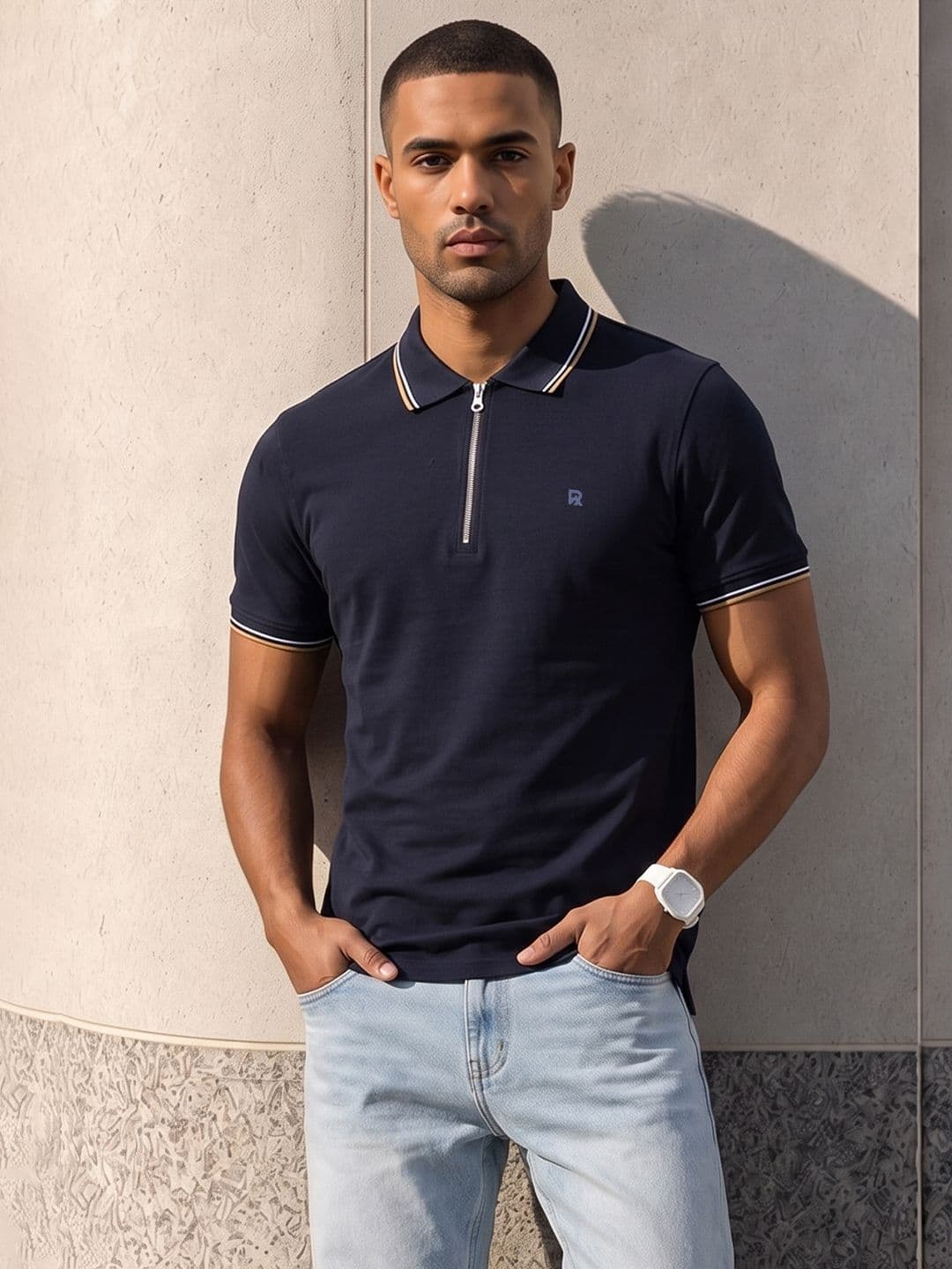Roadster Men Polo Collar T-shirt - view 1