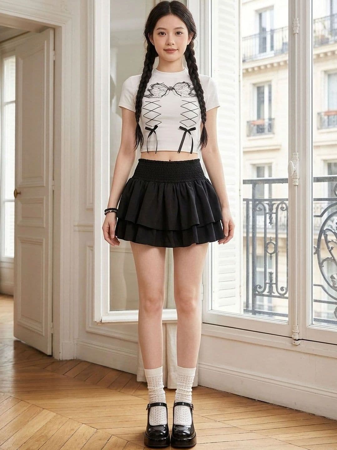 Suo Women Tiered Mini Flared Skirt - view 1