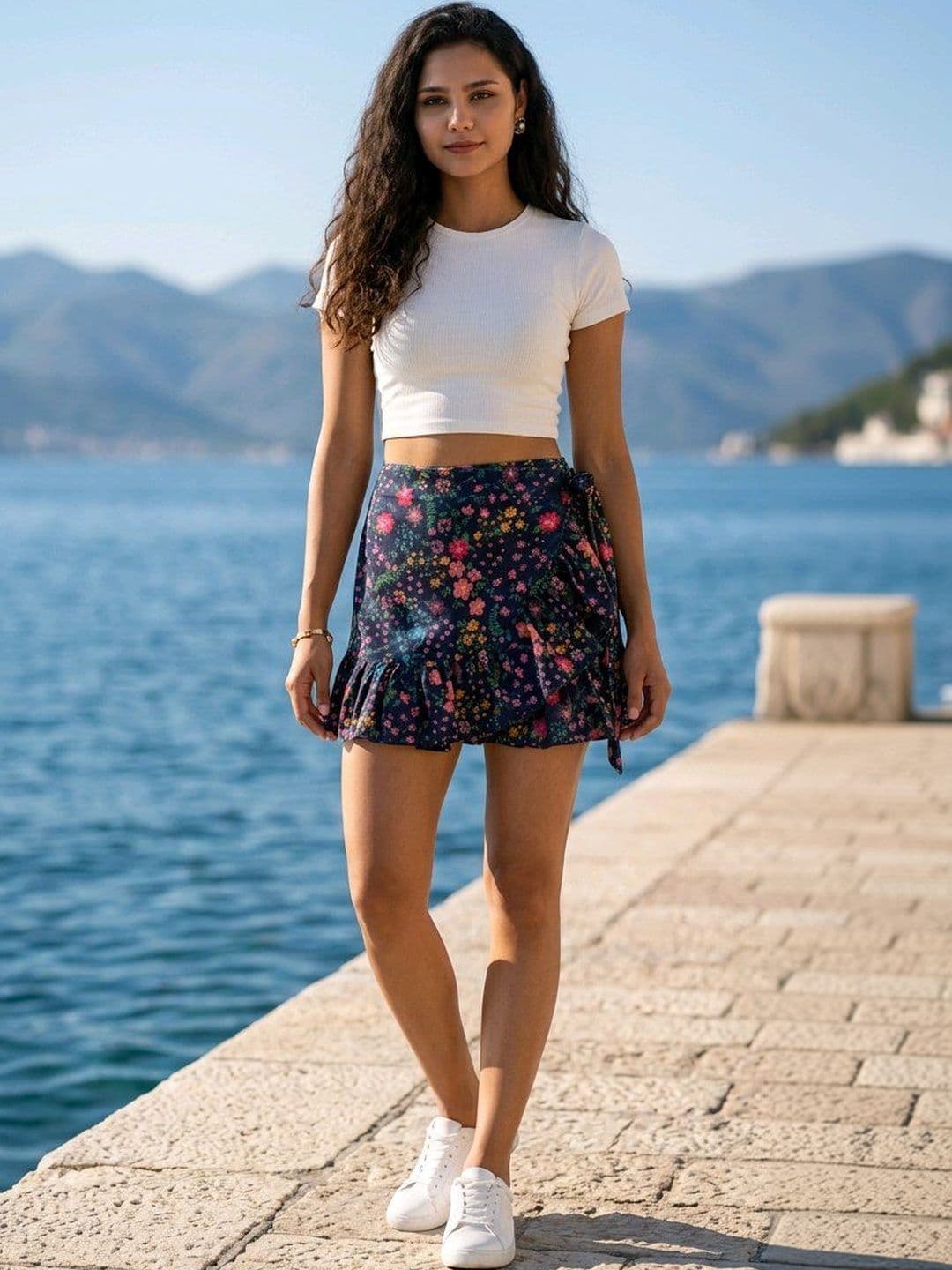 BLUE PIEGEON Women Floral Mini Wrap Skirt - view 1