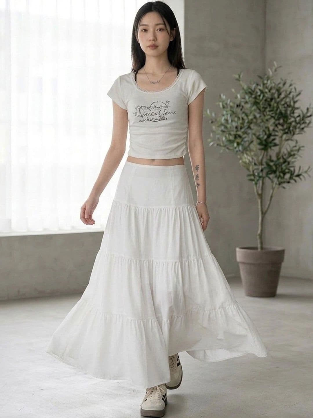 Suo Women Tiered Maxi Tiered Skirt - view 1