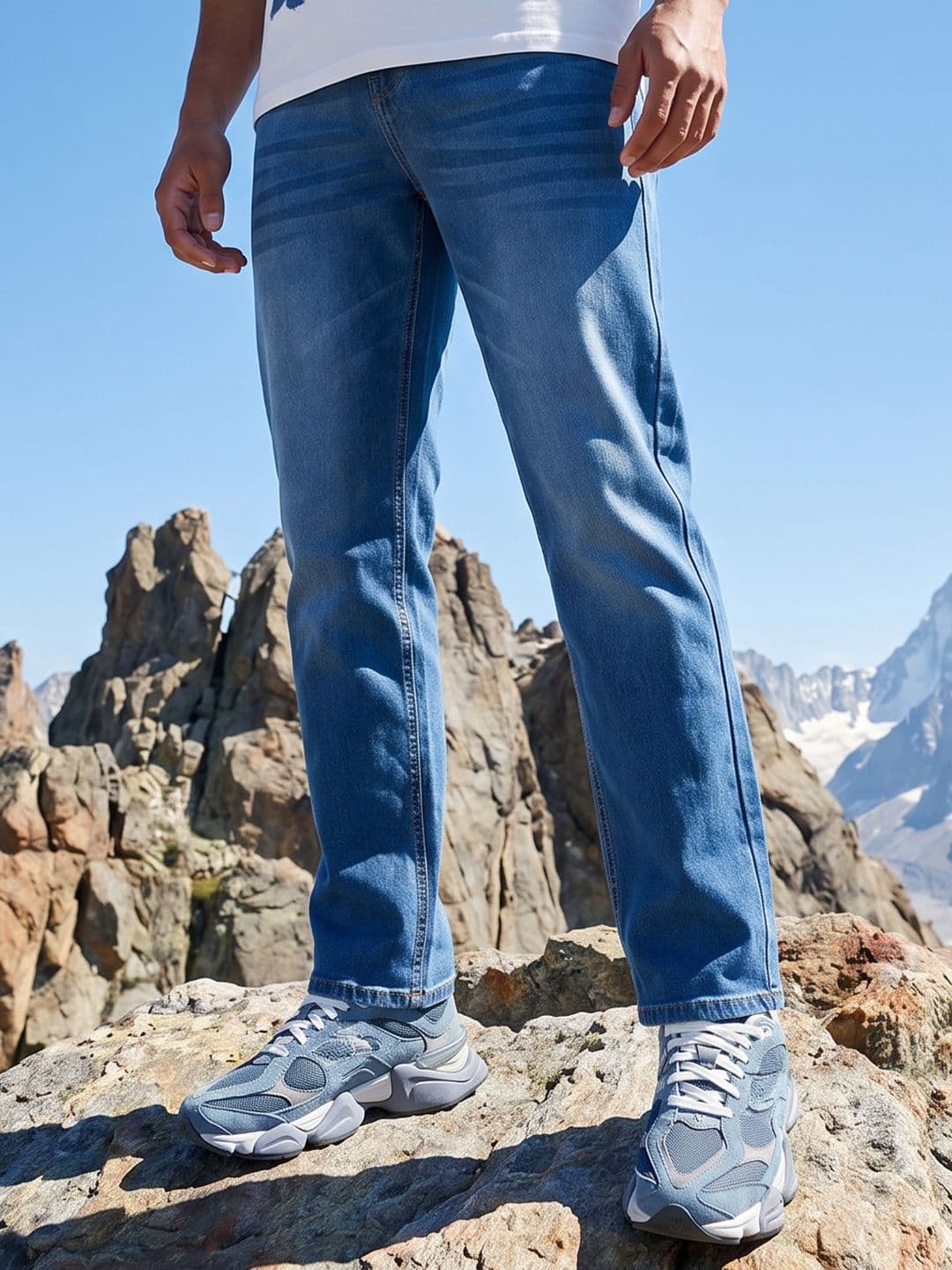 The Roadster Life Co. Men Straight Fit Light Fade Stretchable Jeans - view 1