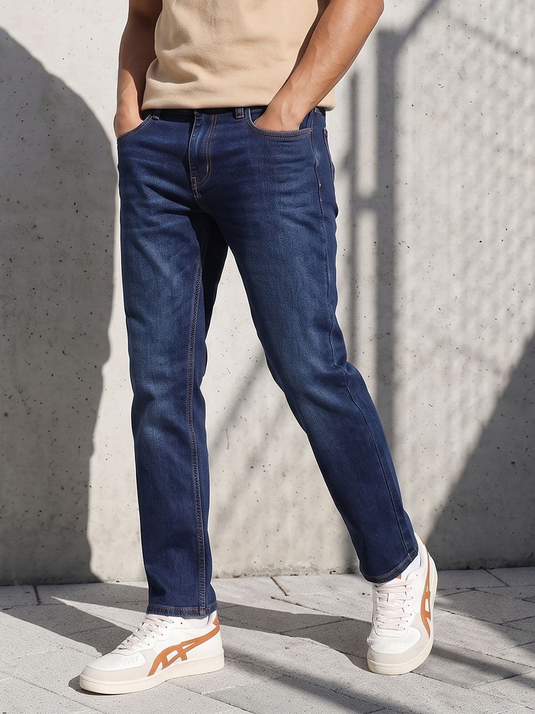 The Roadster Life Co. Men Straight Fit Light Fade Stretchable Jeans - view 1