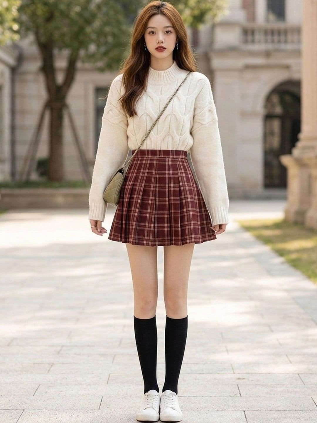 Suo Women Checked Mini Flared Skirt - view 1