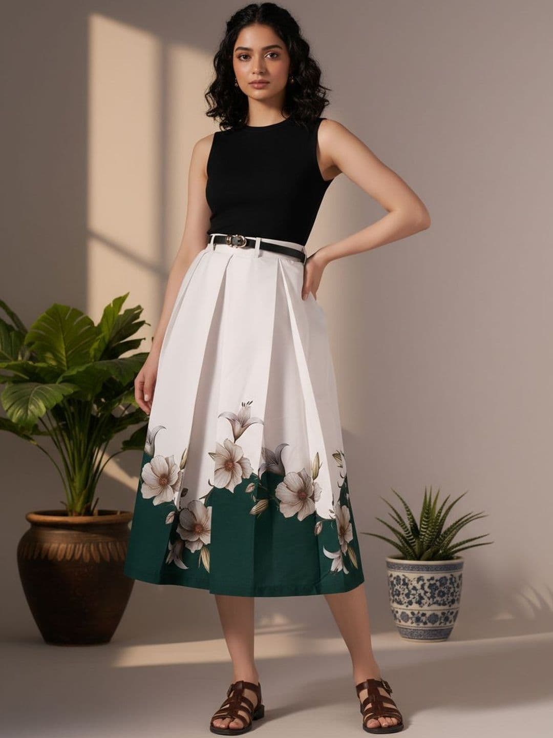 BLUE PIEGEON Women Cotton Floral Midi Fashion - view 1