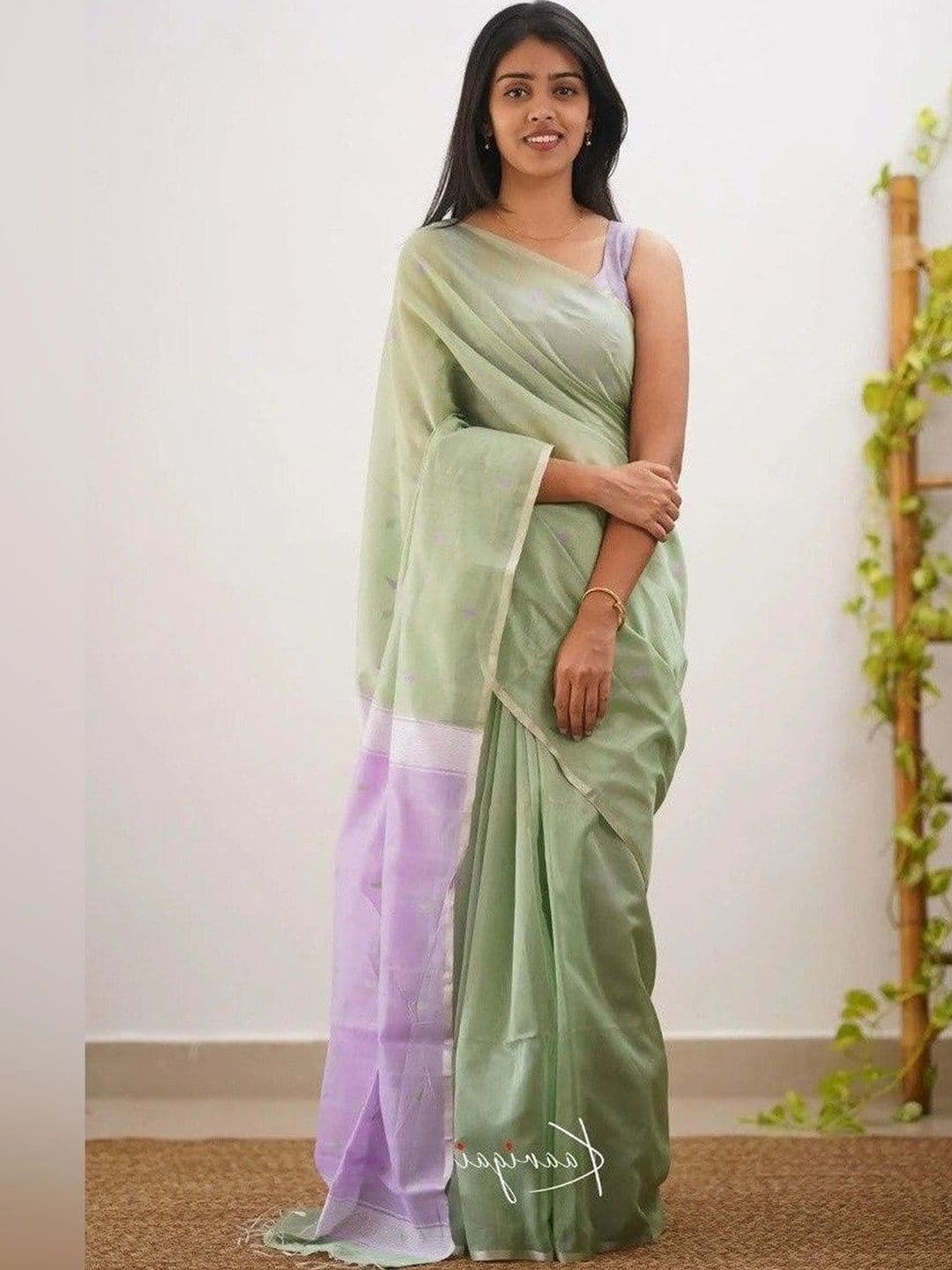Glorisa Paisley Zari Silk Blend Bhagalpuri Saree - view 1