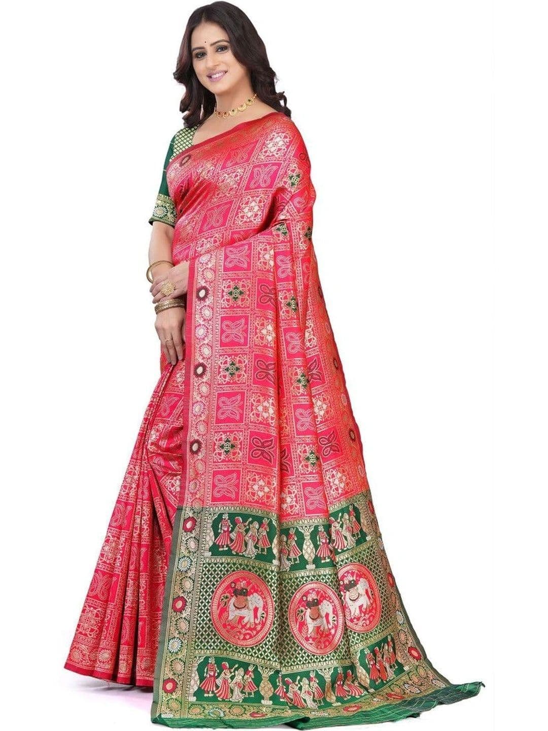 RANGVYRA LIFESTYLE Ethnic Motifs Zari Art Silk Saree - view 1