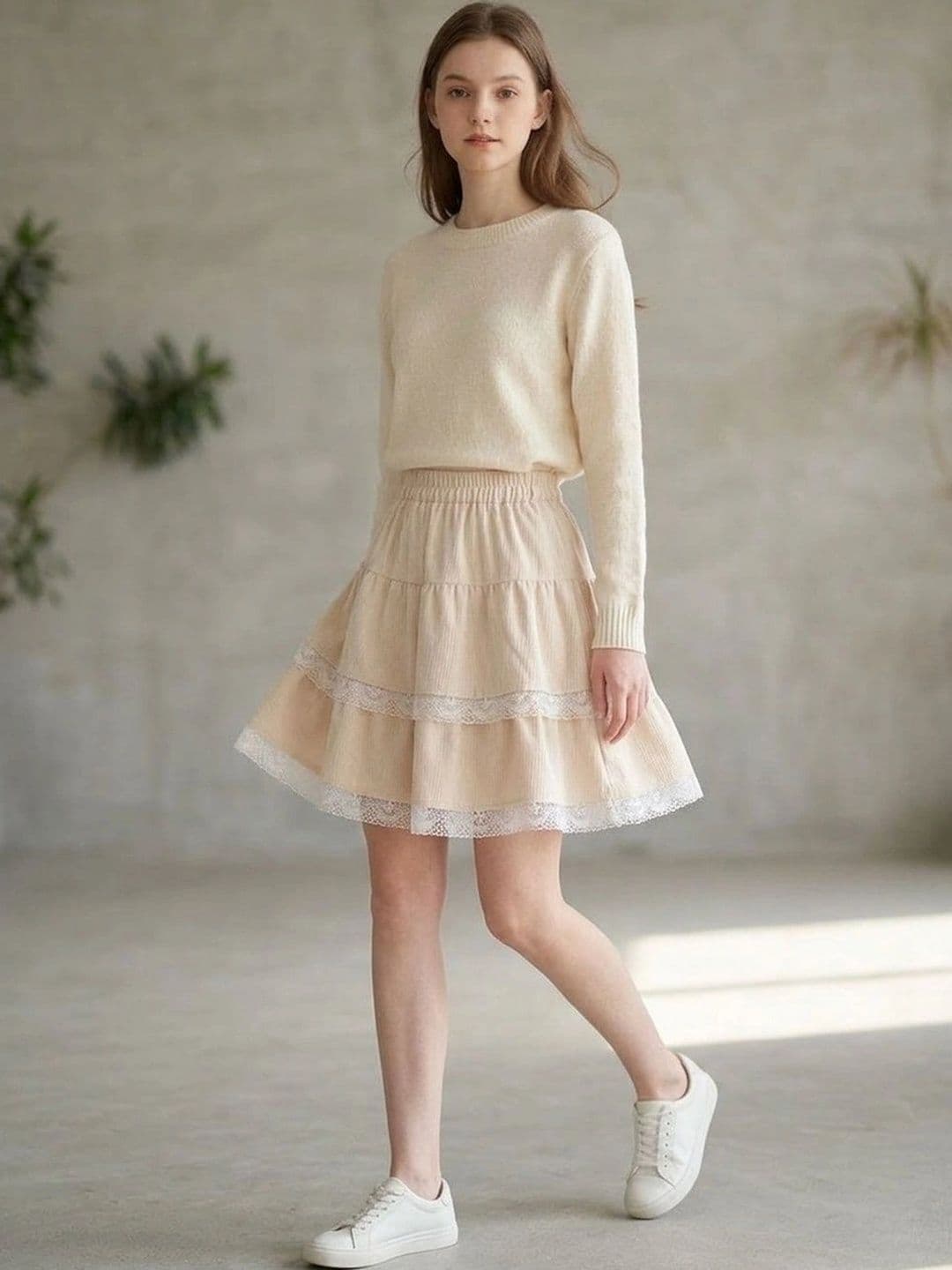 Suo Women Tiered Above Knee Flared Skirt - view 1