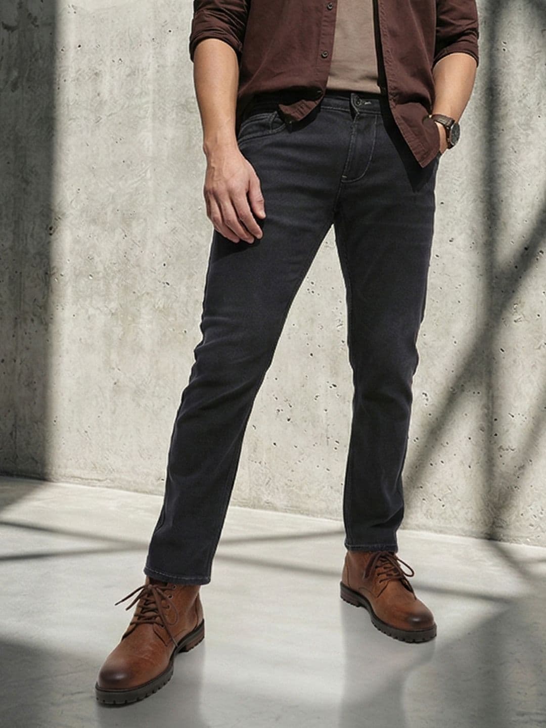 The Roadster Life Co. Men Slim Fit Stretchable Jeans With Bag - view 1