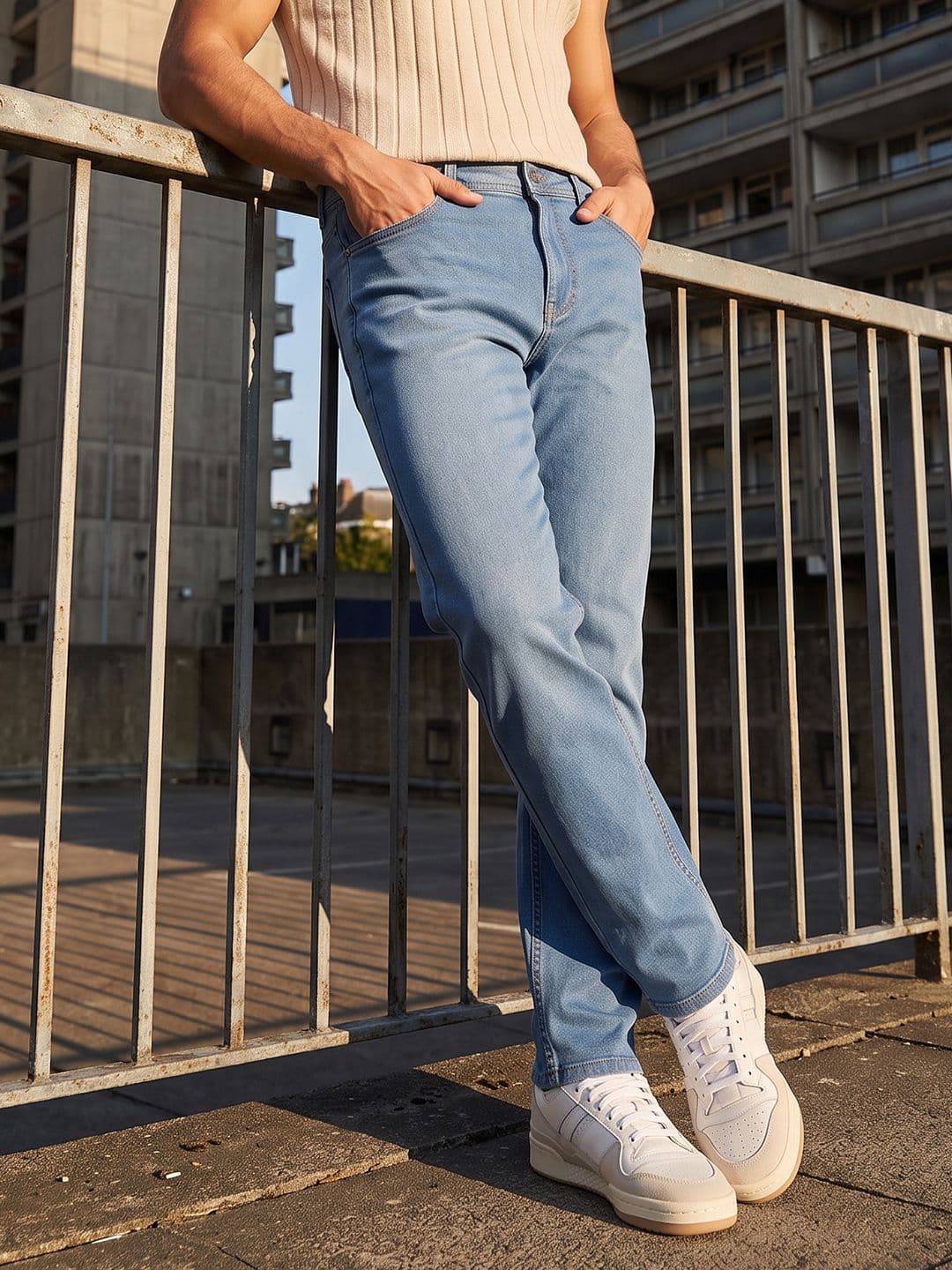 The Roadster Life Co. Men Straight Fit Light Fade Stretchable Jeans - view 1
