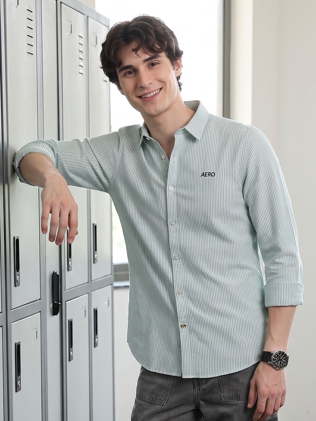 Aeropostale Striped Pure Cotton Casual Shirt - view 1