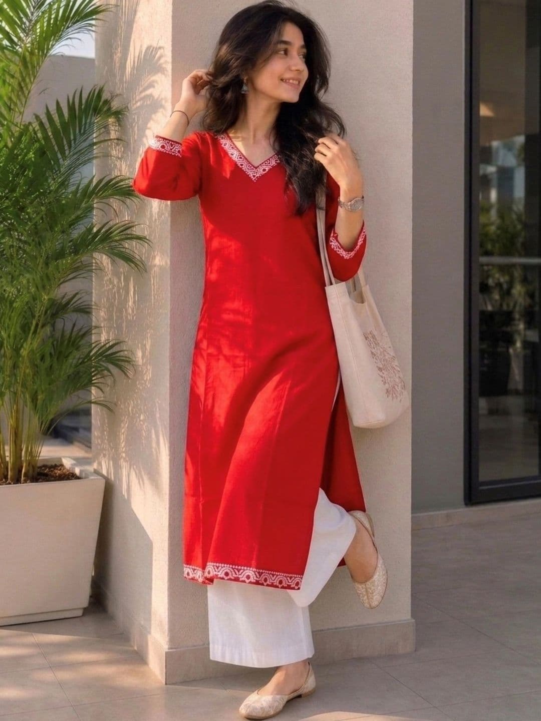 Pjyot by surhi Women Embellished Thread Work Kurta - view 1