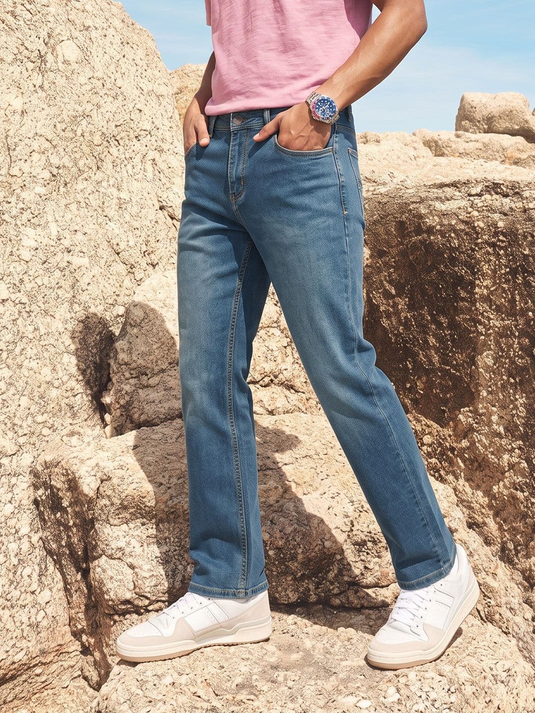 The Roadster Life Co. Men Straight Fit Embroidered Jeans - view 1
