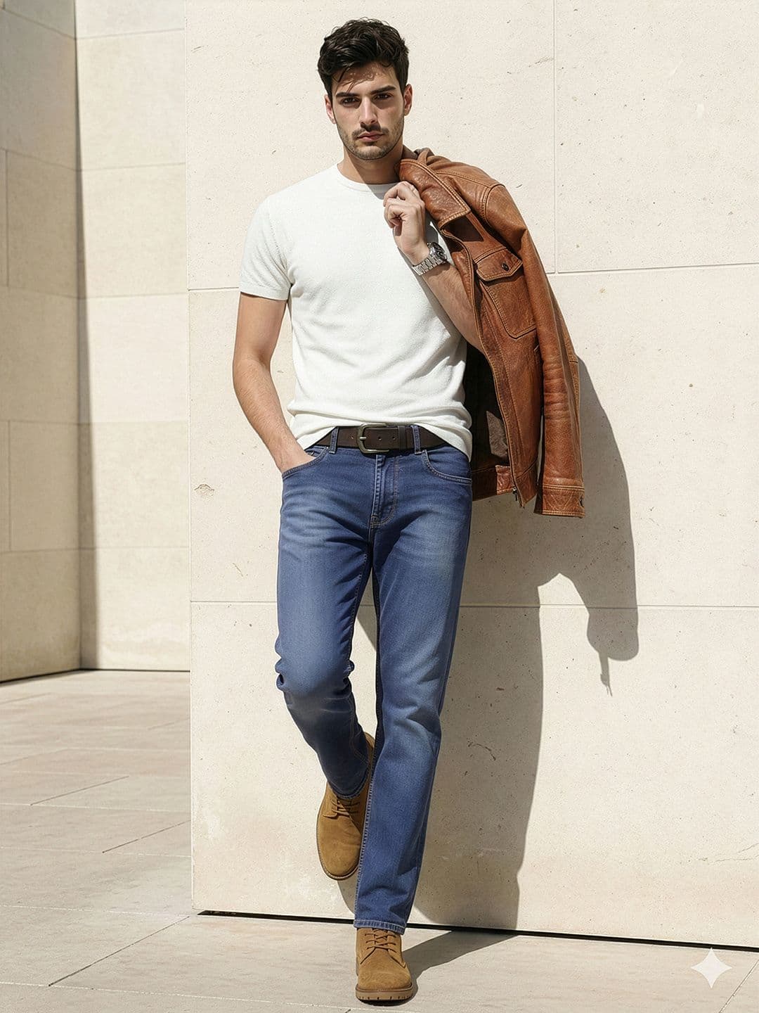 The Roadster Life Co. Men Straight Fit Stretchable Jeans With A Bag - view 1