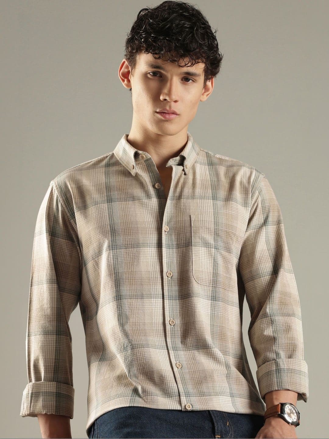 HERE&NOW Men Slim Fit Checked Casual Shirt - view 1