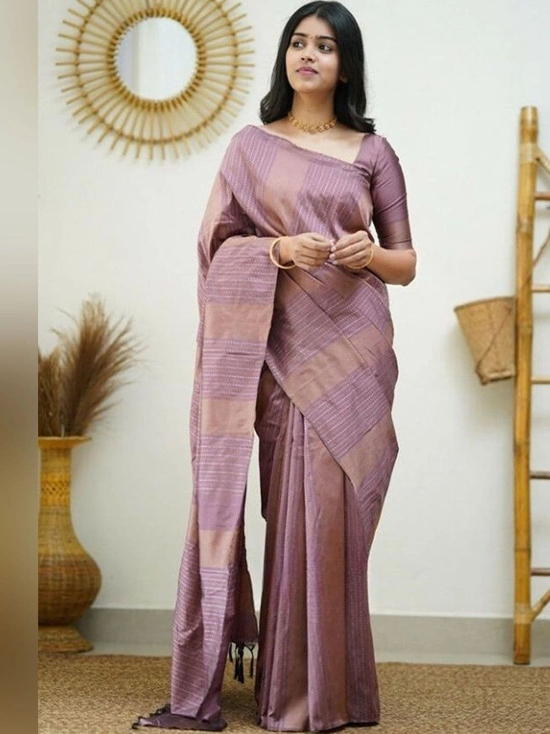 HOLLYBEE TELLS Ombre Zari Silk Blend Designer Dharmavaram Saree - view 1