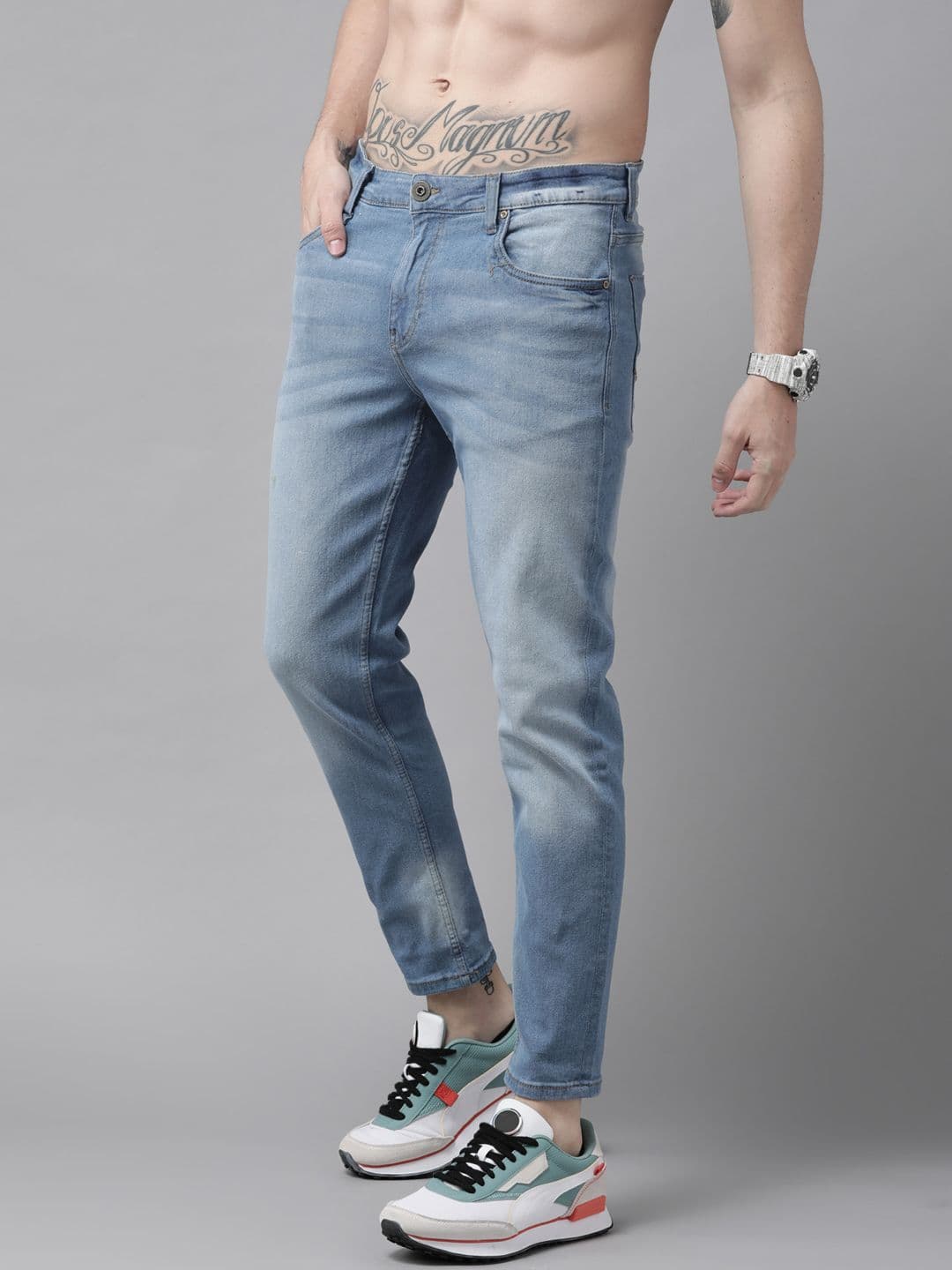 Roadster Men Blue Light Fade Stretchable Jeans - view 1