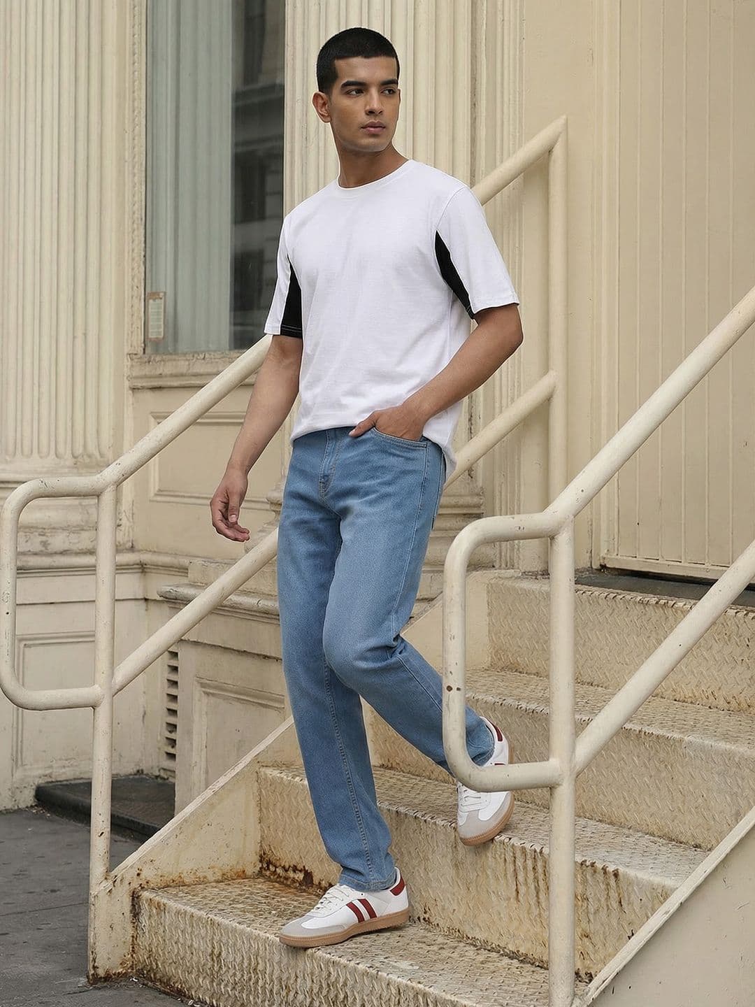 The Roadster Life Co. Men Straight Fit Mid-Rise Stretchable Jeans - view 1
