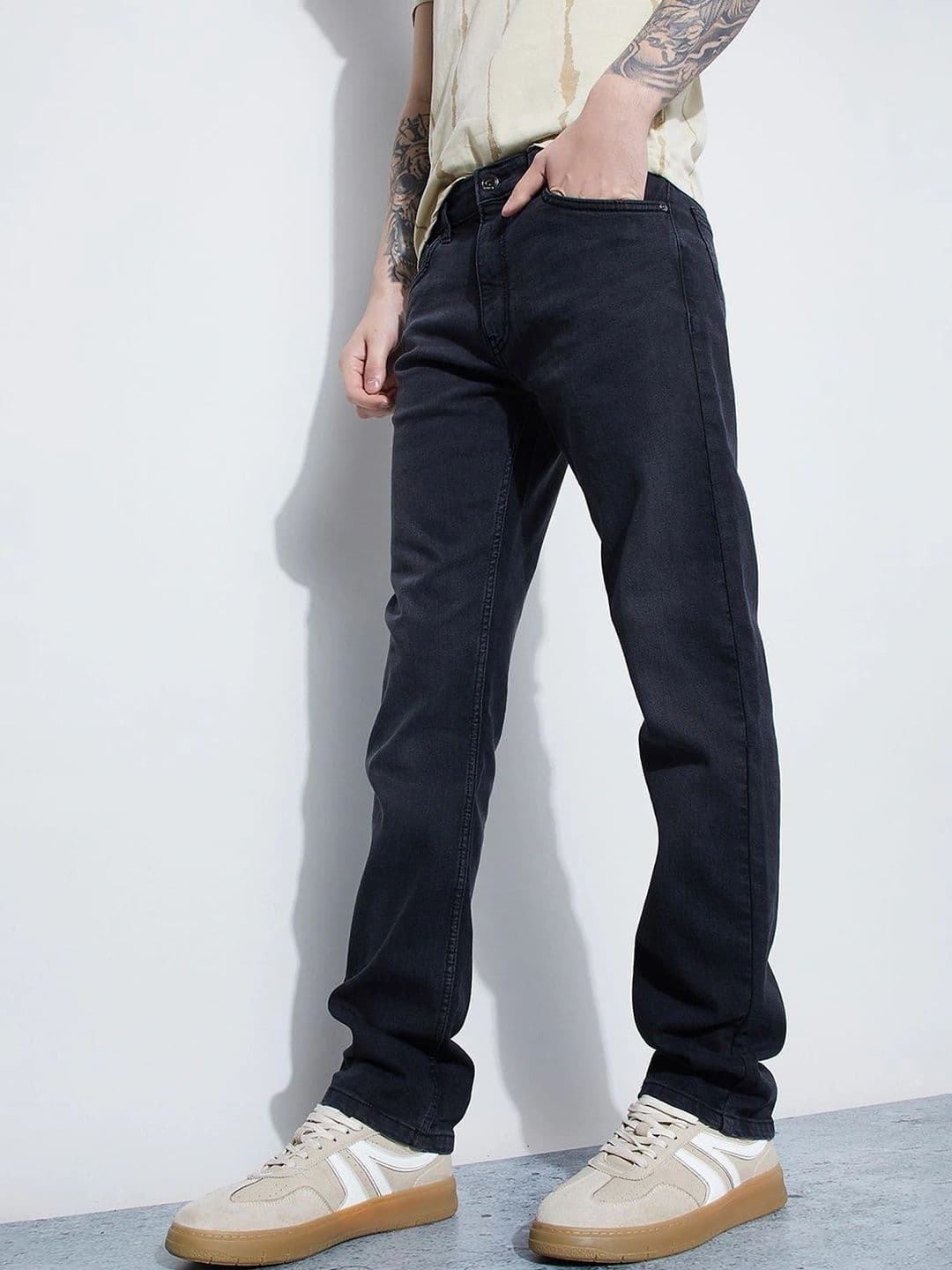 Forca by Lifestyle Men Straight Fit Mid-Rise Stretchable Jeans - view 1