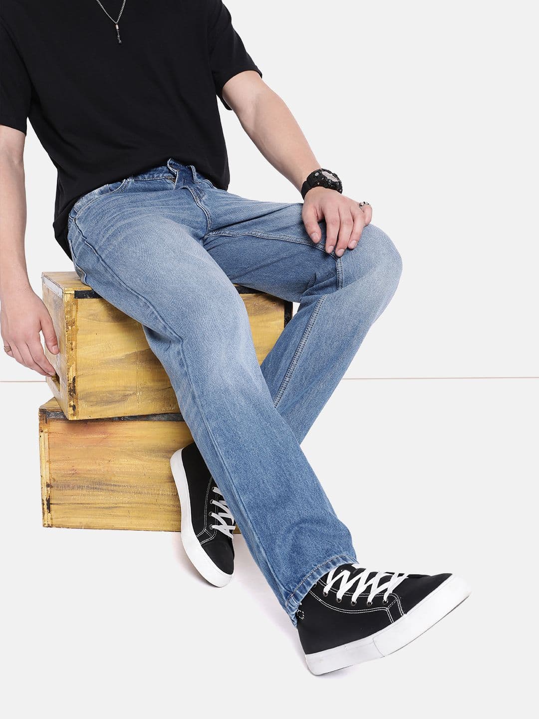 The Roadster Lifestyle Co. Men Pure Cotton Straight Fit Jeans - view 1