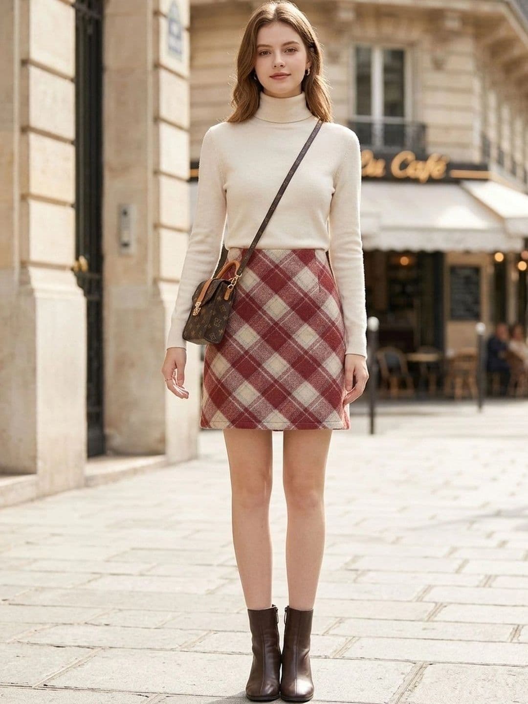 Suo Women Checked Summer Checks Mini A-Line Skirt - view 1