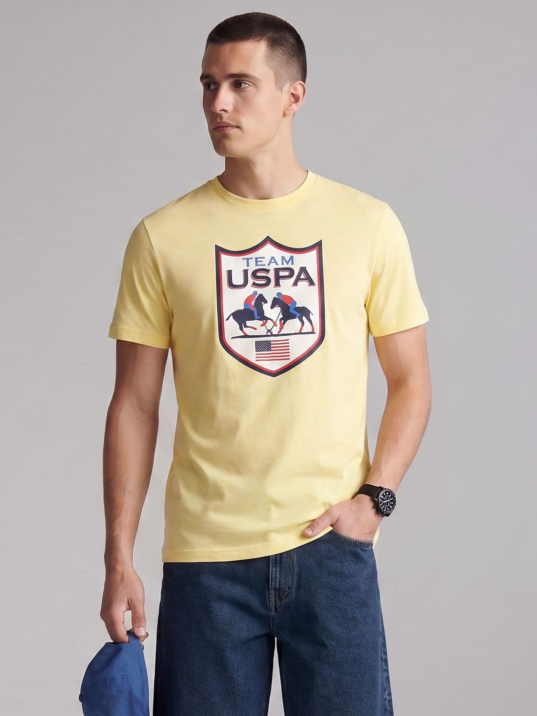 U.S. Polo Assn. Denim Co. Graphic Printed Pure Cotton T-shirt - view 1