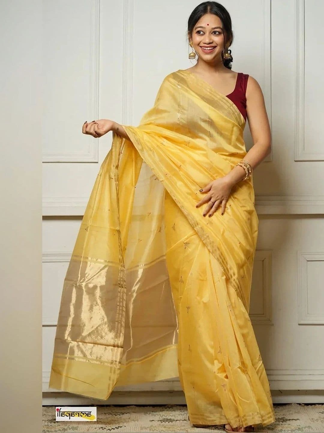 Glorisa Kalamkari Zari Silk Blend Designer Kota Saree - view 1