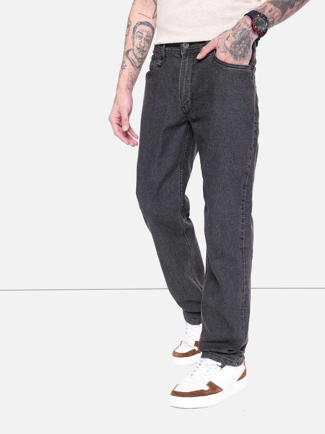 The Roadster Life Co. Men Regular Fit Light Fade Stretchable Mid Rise Jeans - view 1
