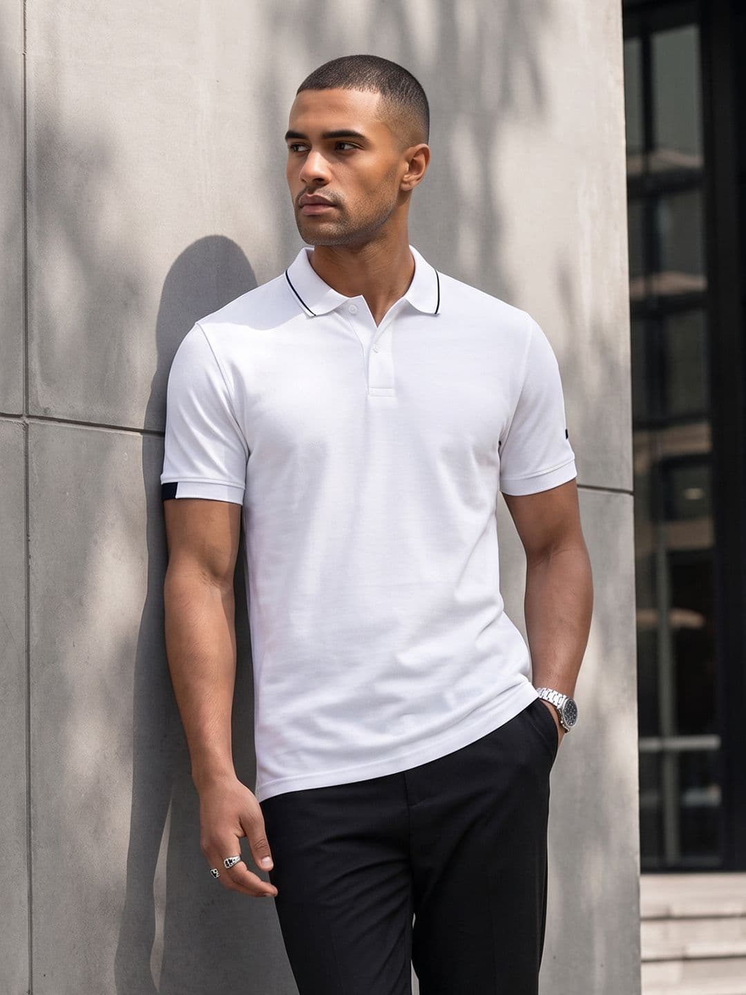 The Roadster Life Co. Pure Cotton Polo Collar T-shirt - view 1