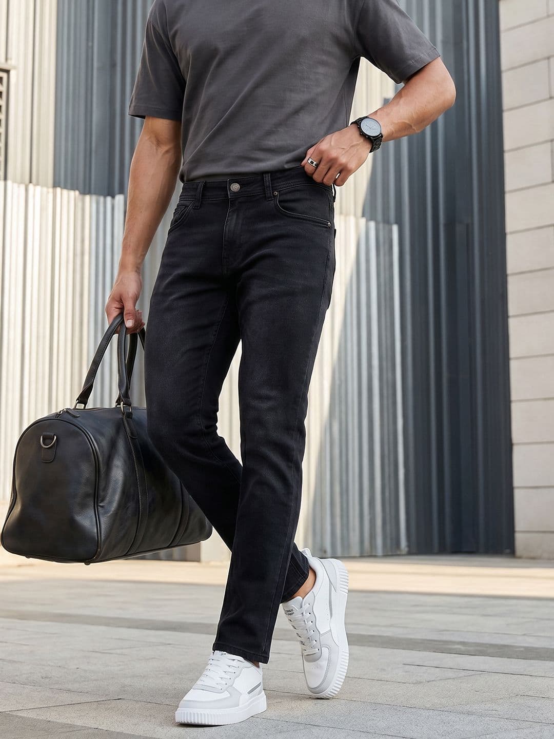 Roadster Men Slim Fit Low Distress Jeans - view 1