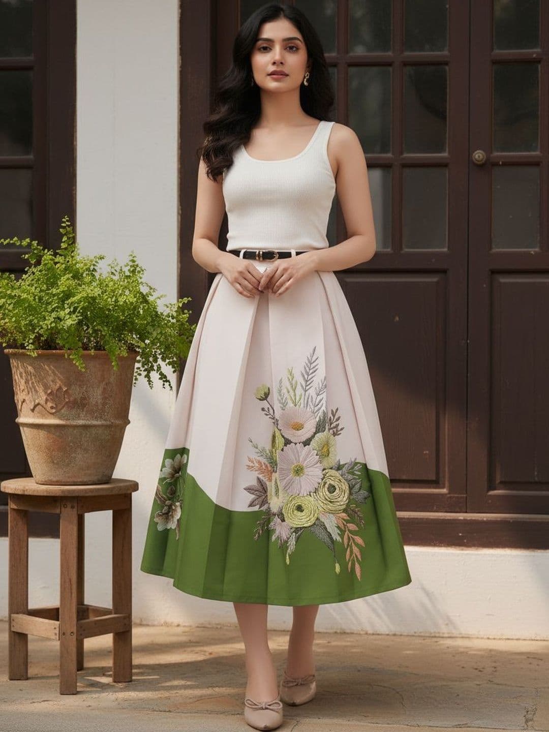 BLUE PIEGEON Women Cotton Floral Midi Fashion - view 1