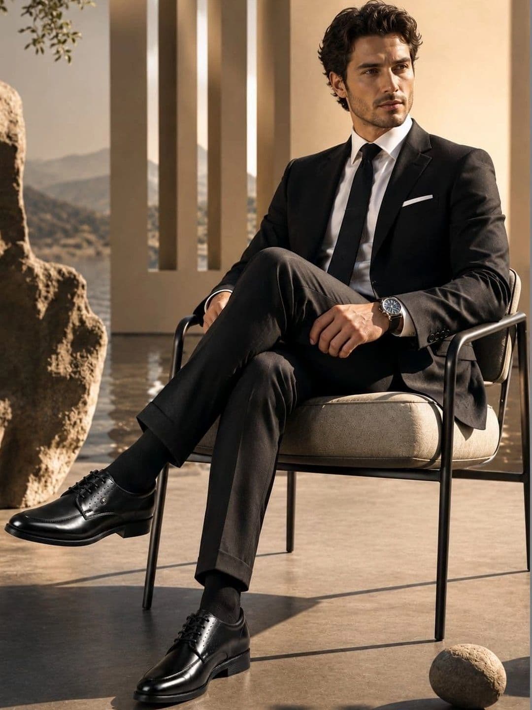 House of Pataudi Men Textured Pointed Toe Lace-Ups Formal Derbys - view 1