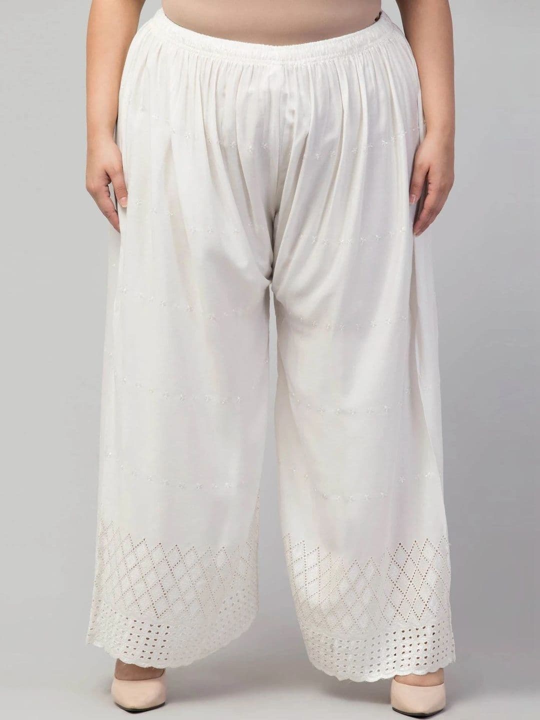 Craftloom Women Embroidered Knitted Ethnic Palazzos - view 1