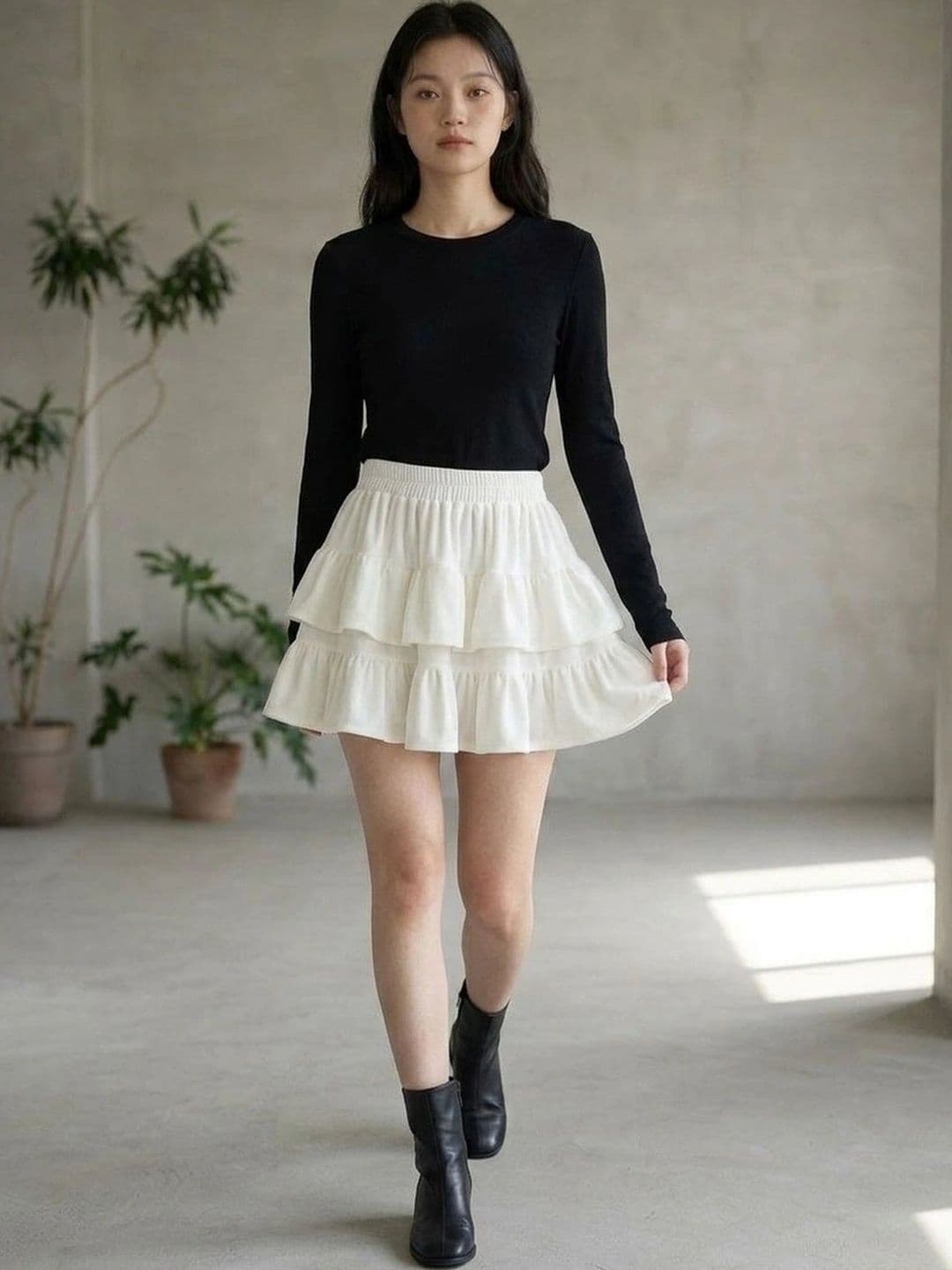 Suo Women Tiered Mini Flared Skirt - view 1
