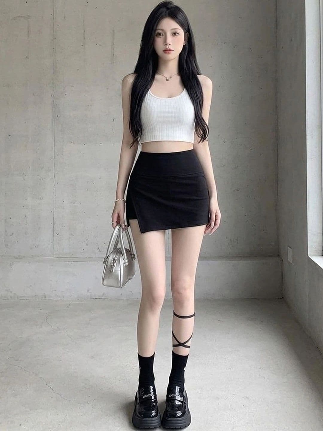 Suo Women Front Slit Mini Wrap Skirt - view 1
