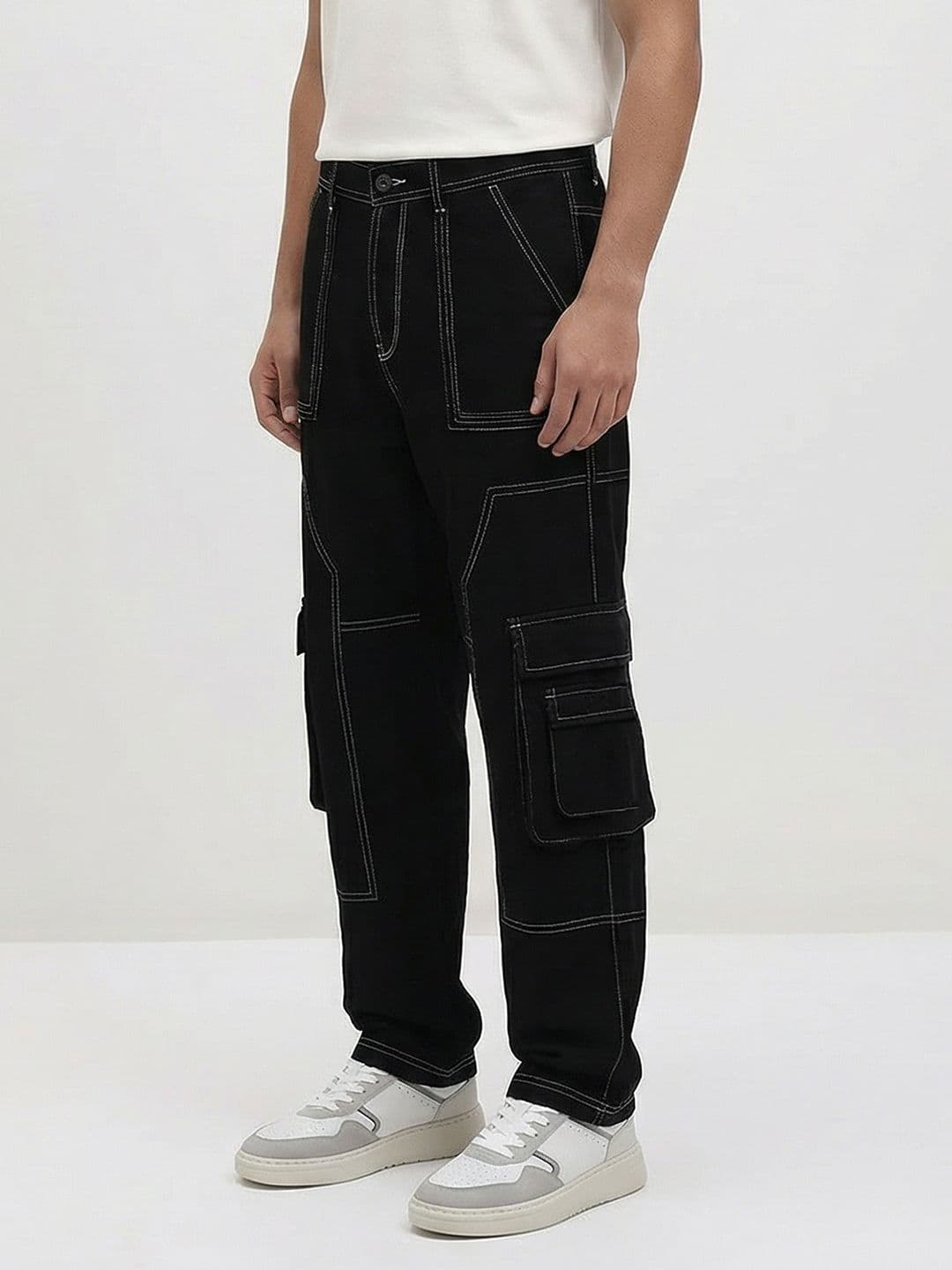 The Roadster Lifestyle Co. Men Straight Fit Cotton Cargo Jeans - view 1