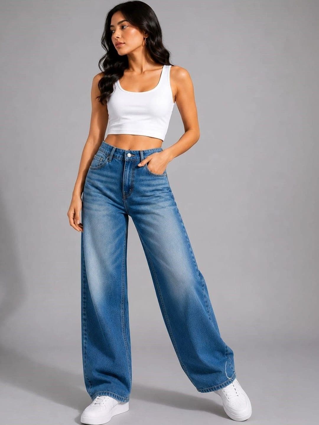 KIYANA IMITATION Women Comfort Wide Leg High-Rise Jeans - view 1