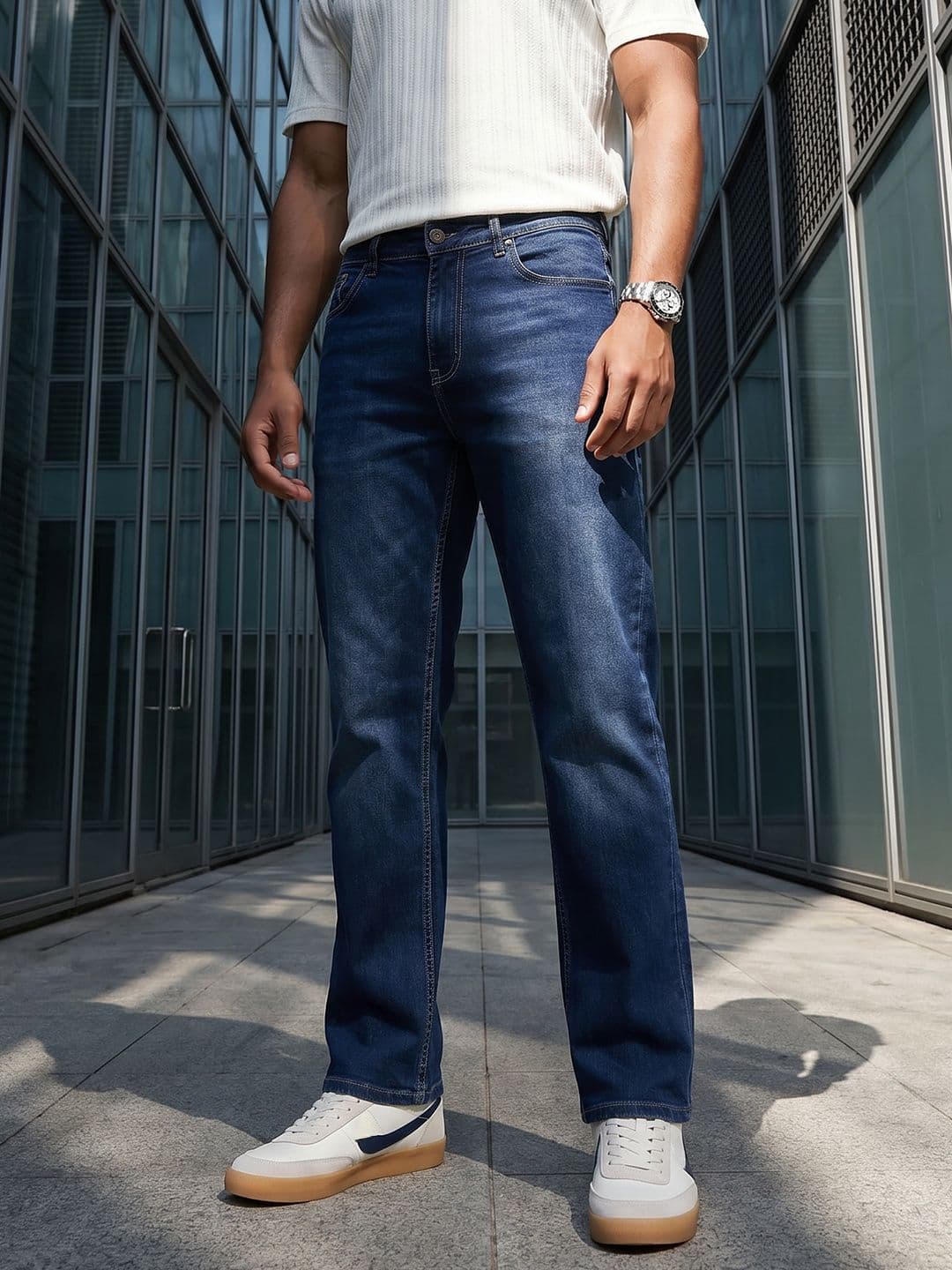 The Roadster Life Co. Men Straight Fit Light Fade Stretchable Jeans - view 1