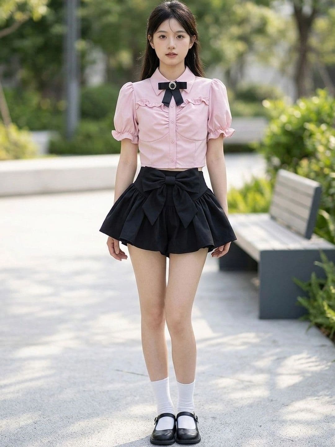Suo Women Frills Bows and Ruffles Mini Flared Skirt - view 1
