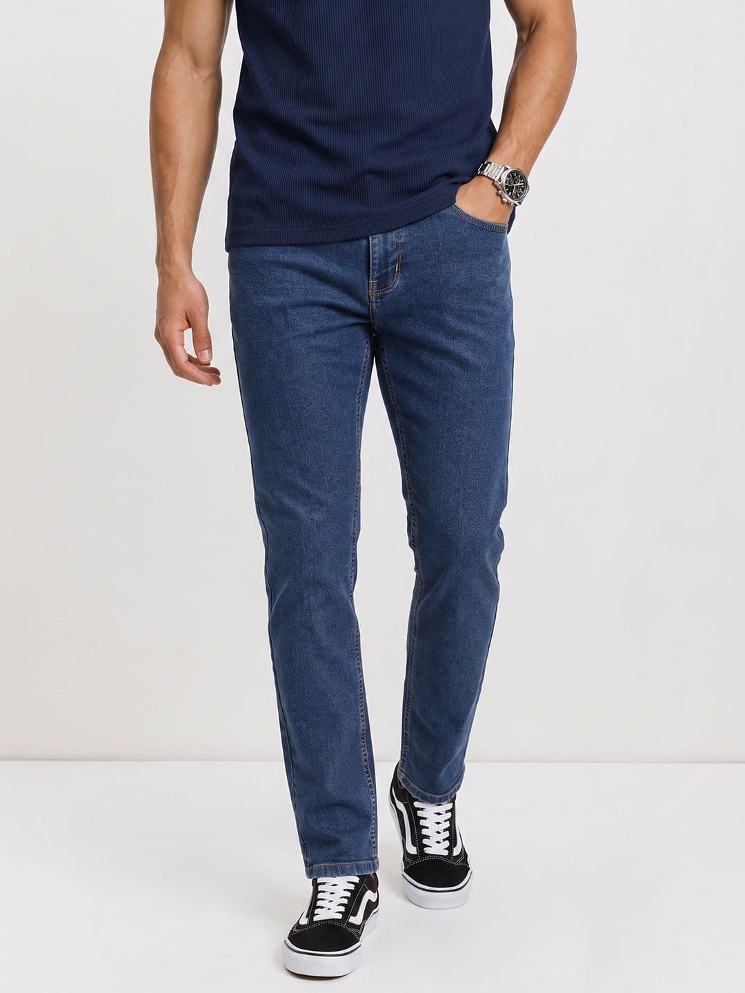 The Roadster Life Co. Men Slim Fit Light Fade Stretchable Jeans - view 1