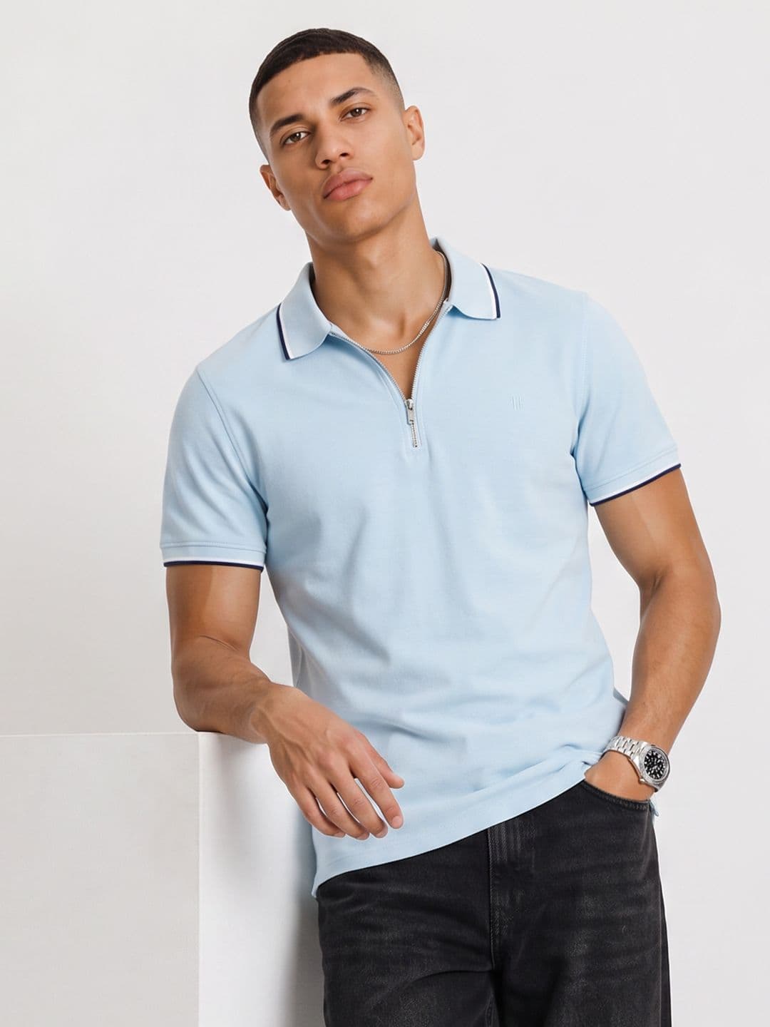 The Roadster Life Co. Polo Collar Pure Cotton T-shirt - view 1