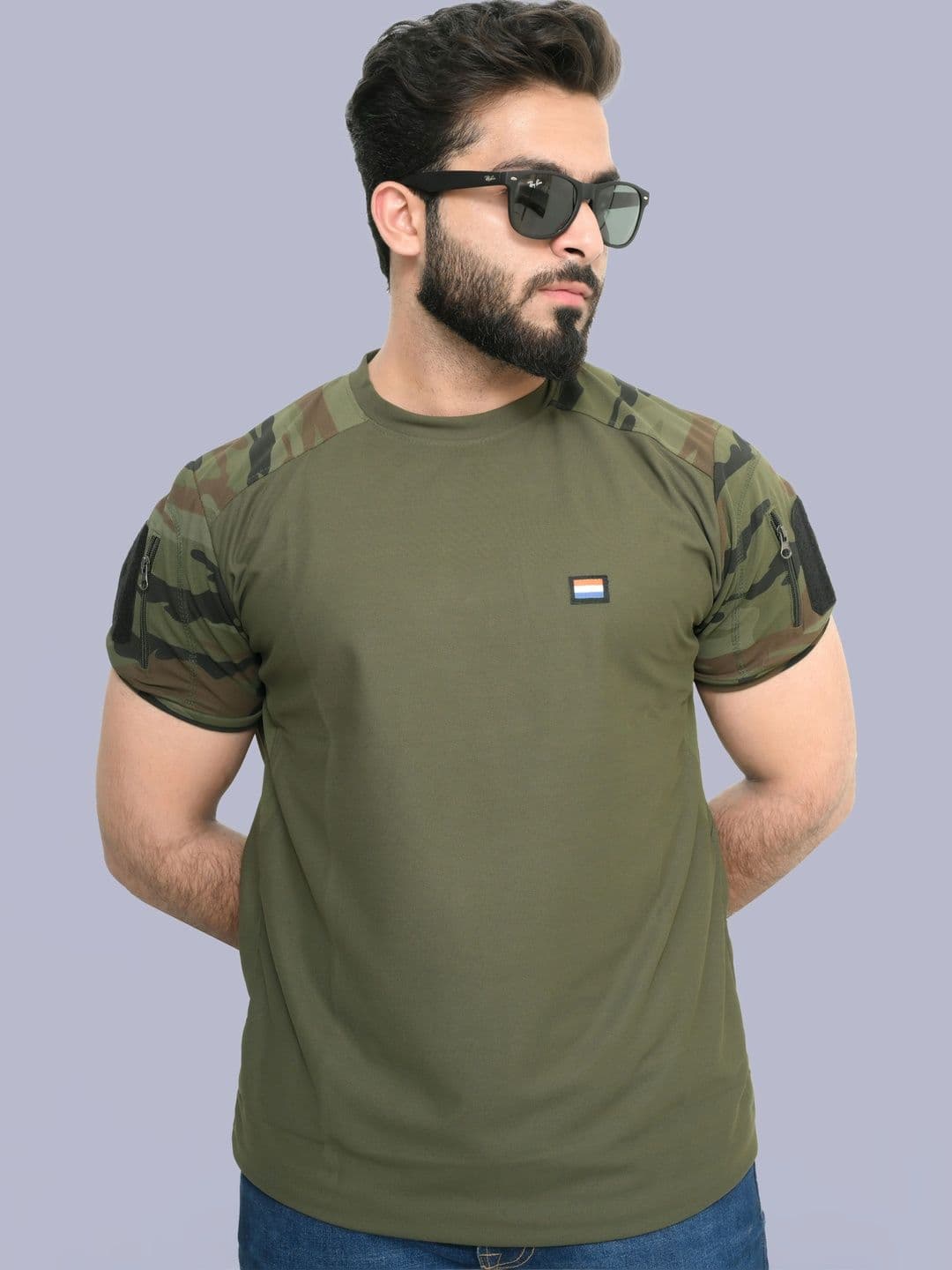 Para Trooper Men Camouflage Colourblocked Pockets T-shirt - view 1