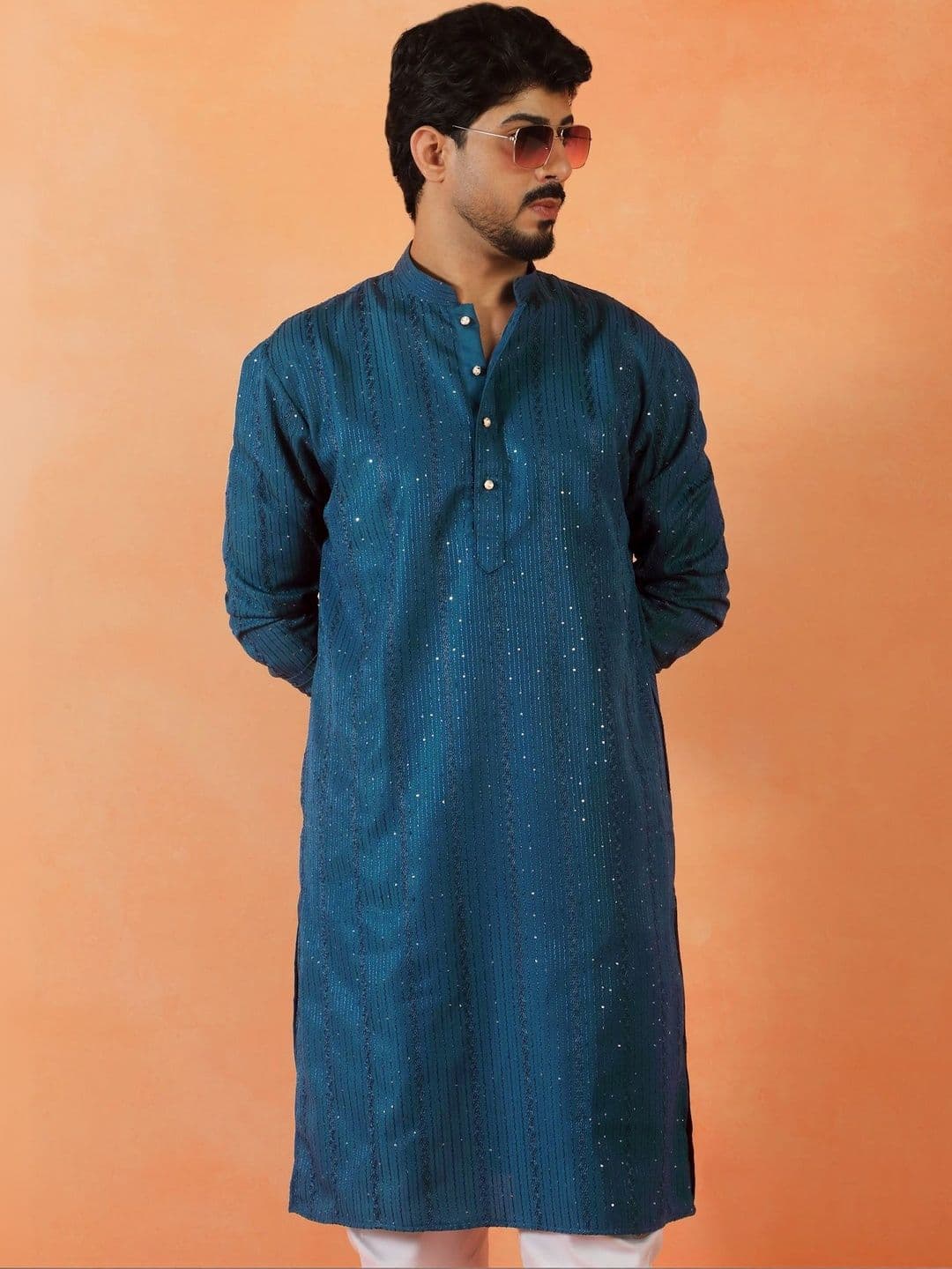 KRAFT INDIA Men Sequinned Kurta - view 1