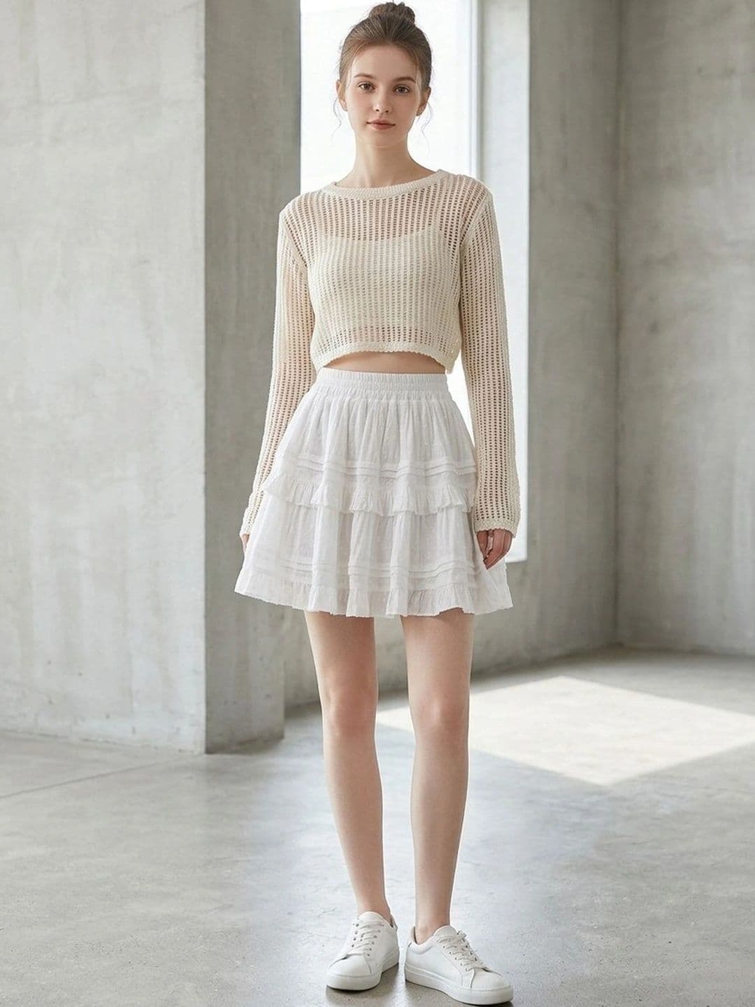 Suo Women Tiered Mini Flared Skirt - view 1
