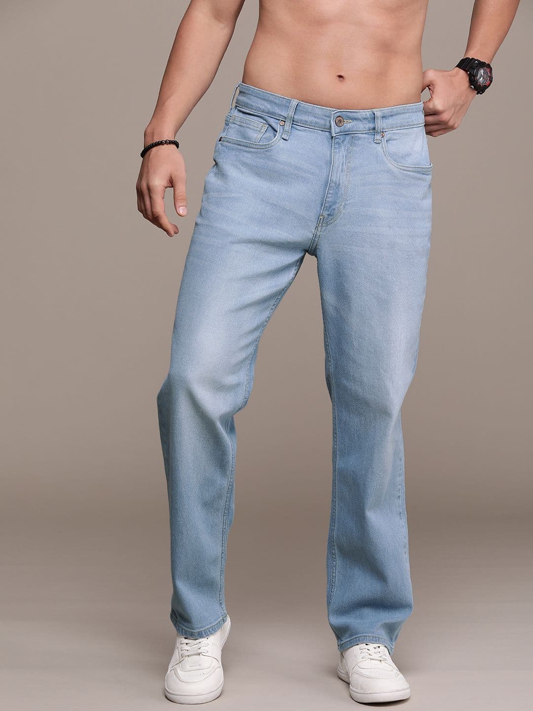 The Roadster Life Co. Men Mid Rise Light Fade Stretchable Jeans - view 1