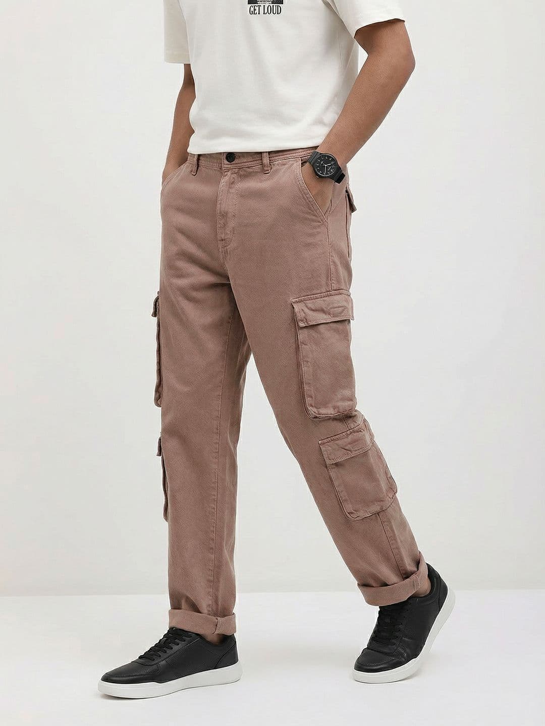The Roadster Lifestyle Co. Men Straight Fit Cargo Jeans - view 1